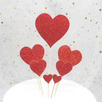 14pcs Meilė Širdies Pyragas Pasirinkti Kūrybos Cupcake Topper Šalies Prekių už Valentino Dienos (Raudona)