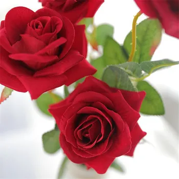 1PC Rožės Dirbtinės Gėlės Valentino Dienos Dovana Netikrą Gėlės Vestuvių Dovana įsimylėjėlių Vestuvės Namų Stalo Apdailos Reikmenys