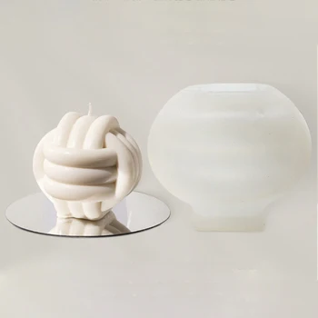 3d Siūlų Kamuolys Žvakė Silikono Formos Medvilnės Kamuolys Dizaino Rišti Kamuoliukų Formos Dekoratyvinė Žvakė Formavimo Pelėsių Kūrybos Naujas