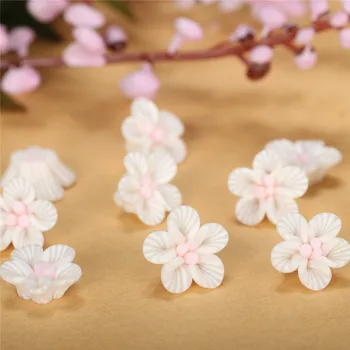 50Pcs 3D Pink Gėlių Spalvotų Akrilo Nagų Dailės Dizaino Pakabukai 12mm Dervos Gėlių Brangakmenių UV lenkijos Cirkonio Apdaila Patarimai
