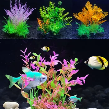 Akvariumo Žuvų Bako Apdailos Žolės Priedai Modeliavimas Dirbtinės Plastikinės Augalų Ornamentais Tikroviška Deco Vandens Piktžolių Augalų
