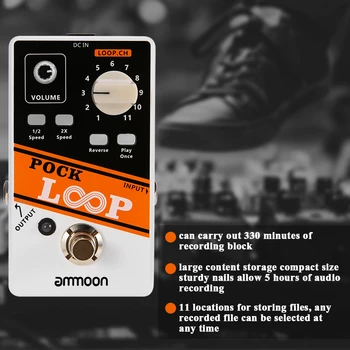 Ammoon AP-09 Looper Gitaros Pedalas Nano Serijos Linijos Elektrinės Gitaros Efektu Pedalas Tiesa Apeiti Neribotas Overdubs Gitara Dalys KARŠTA!
