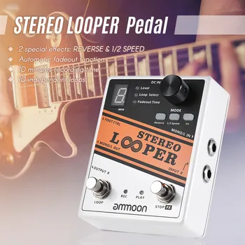 Ammoon AP-09 Looper Gitaros Pedalas Nano Serijos Linijos Elektrinės Gitaros Efektu Pedalas Tiesa Apeiti Neribotas Overdubs Gitara Dalys KARŠTA!