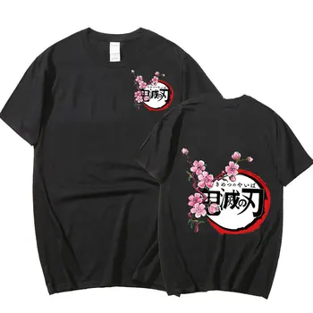 Demon Slayer Kimetsu Nr. Yaiba Anime Marškinėliai Tanjirou Nezuko Shinobu Juokinga Spausdinti Ullzang Derliaus Grafinis T-shirt korėjos Viršuje Tees