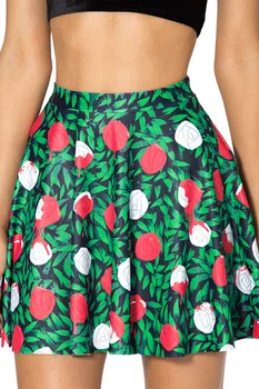 Faldas rosas florales estilo Derliaus para mujer, faldas plisadas de verano W11en negro, verde, amarillo y gris,