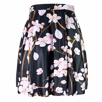 Faldas rosas florales estilo Derliaus para mujer, faldas plisadas de verano W11en negro, verde, amarillo y gris,