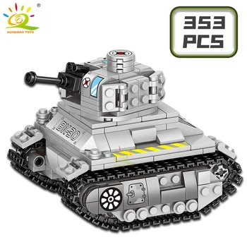 HUIQIBAO WW2 Vikšrinis Tankas Karinio Modelio Blokai su Armijos Kareivis Ginklas Sumos Žmogus Plytos Miesto Žaislai Vaikams Berniukams