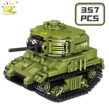 HUIQIBAO WW2 Vikšrinis Tankas Karinio Modelio Blokai su Armijos Kareivis Ginklas Sumos Žmogus Plytos Miesto Žaislai Vaikams Berniukams