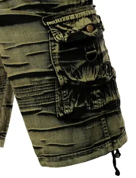 Karinė Maskuotė Krovinių Šortai Vyrams Vasaros Medvilnės Atsipalaidavęs Tinka Multi-Pocket Vyriškos Trumpos Kelnės Atsitiktinis Camo Pantalon Corto Hombre