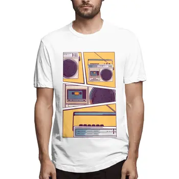Pardavimas, Retro Radijo Boombox Marškinėliai Plius Dydis Medvilnės Trumpomis Rankovėmis T Shirts