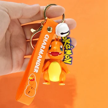 Pokemon Charmander Keychain Pikachu paketų prižiūrėtojų raktinę Duomenys TAKARA TOMY PVC Animacinių filmų Anime Veiksmų Skaičius, Modelis Maišelį Ornamentu Vaikams Žaislas Dovana