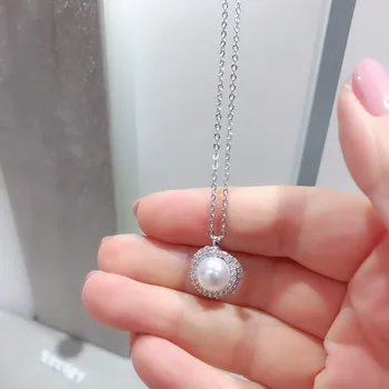 Prekės 1:1 elegantiškas ir saldus temperamentas turtinga deimantų dygliuotos spiralės pearl clavicle karoliai ponios sidabro papuošalai
