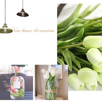 PU Mini Tulip Gėlių Nekilnojamojo Touch Vestuvių Gėlių Puokštė Artificialake Gėlės, Vestuvių Papuošimas, Gėlių Sode Šaliai Dekoro