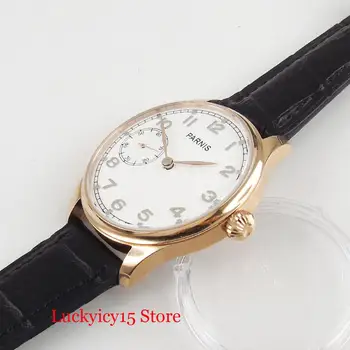 Rose Aukso Vertus Likvidavimo Apvalus Laikrodis Baltos spalvos Ciferblatas Aukso Vertus 6497 Judėjimo 44mm Vyrų Laikrodžiai