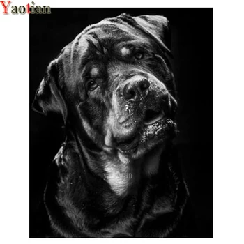Rottweiler šunelis 5D Diamond Tapyba Visą Gręžimo Aikštėje kalnų krištolas Siuvinėjimo Parduoti Diamond Mozaikos Kryželiu Namų Puošybai