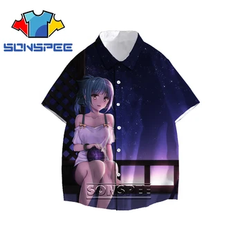 SONSPEE 3D Spausdinimo Kantai Kolekcija Anime Harajuku Havajų Marškinėliai Vyrams, Moterims Seksualus Vasaros Marškinėliai Atogrąžų Paplūdimio Atsitiktinis trumpomis Rankovėmis