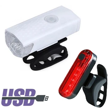 USB Įkrovimo Dviračių Šviesos Vandeniui LED MTB Dviračio Galinis Žibintas Dviračių Priekio priekinis žibintas užpakalinis žibintas Nustatyti Žibintuvėlis Dviračių Priedai