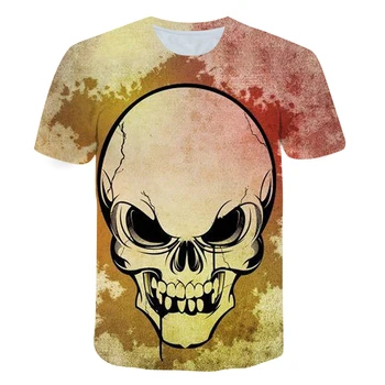 Vyrų drabužiai 2021 Naujas Mens Vasaros Kaukolė Spausdinti Vyrams trumpomis Rankovėmis T-shirt 3D print t Shirt Atsitiktinis Kvėpuojantis juokinga t shirts